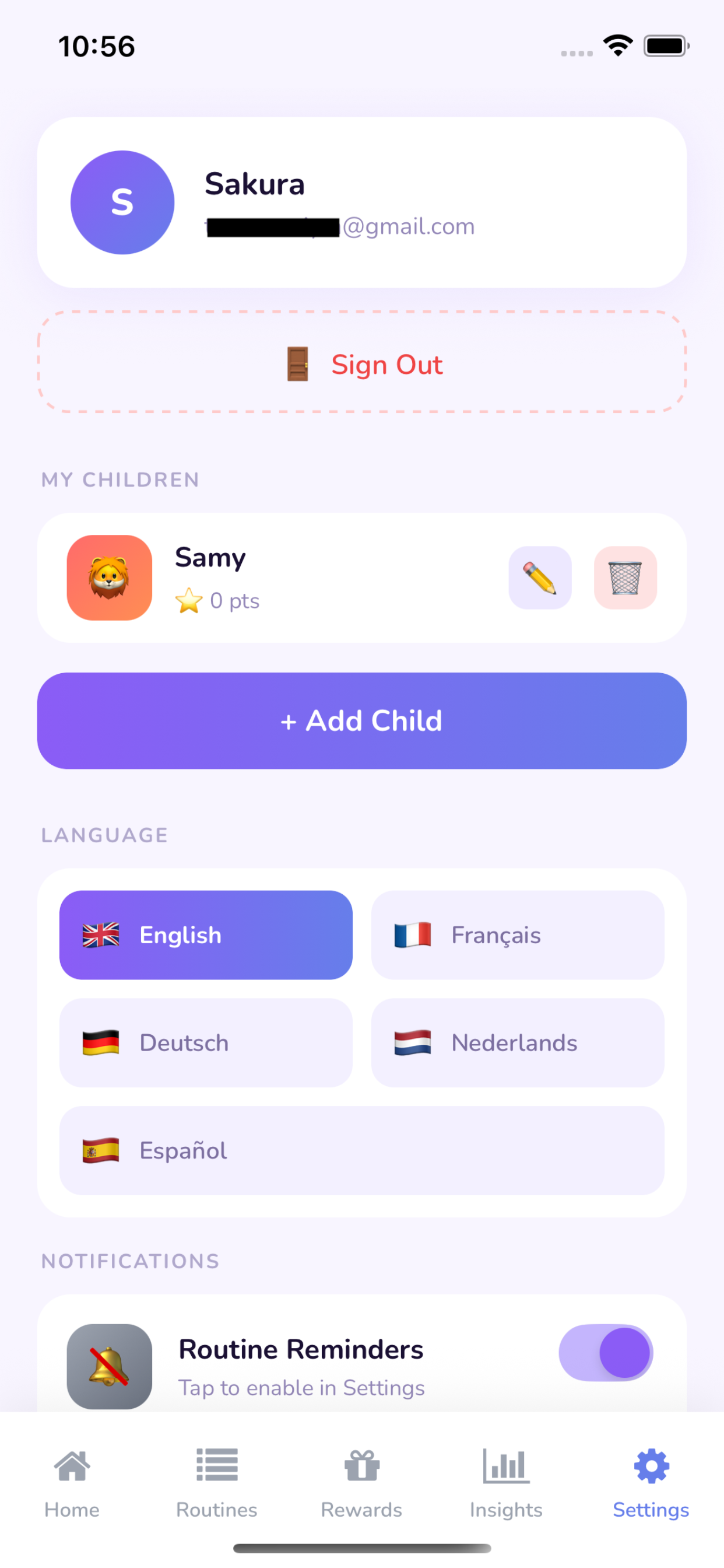 Routina app — routine progress tracker